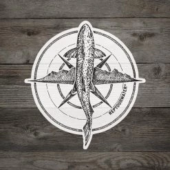 Rep Your Water Trout Compass Sticker