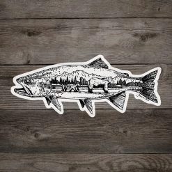 Rep Your Water Grizzly Trout Sticker Gifts & Accessories
