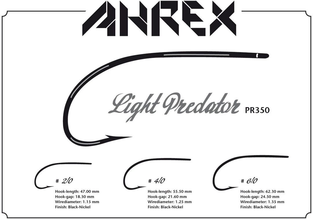Hareline Dubbin Ahrex PR350 Light Predator Hooks & Shanks 2 Hareline Dubbin Ahrex PR350 Light Predator Hooks & Shanks