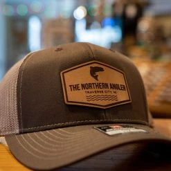 ATS Printing Headwear Northern Angler Leather Patch Richardson Trucker