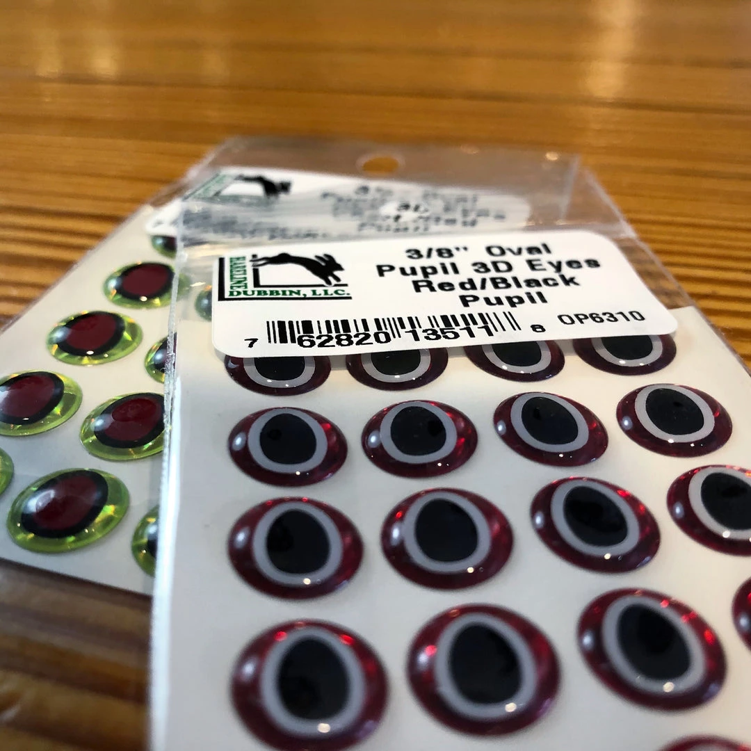 Hareline Dubbin Beads, Cones & Eyes Oval Pupil 3D Eyes 1 Hareline Dubbin Beads, Cones & Eyes Oval Pupil 3D Eyes